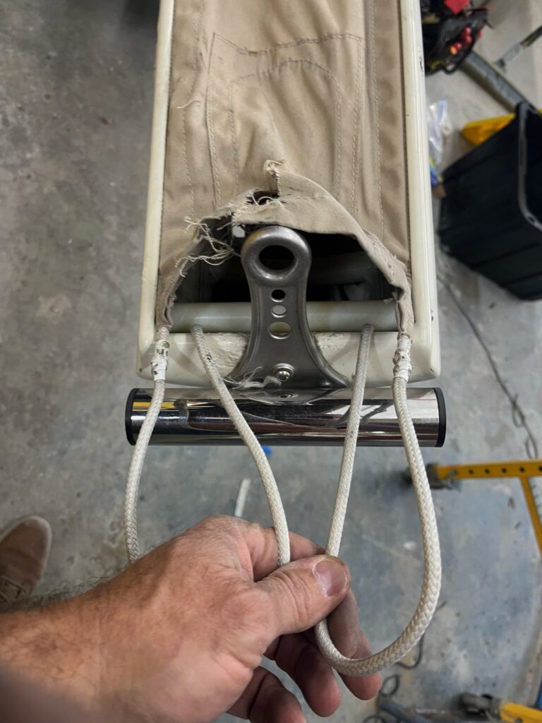 Disassembling boom for repaint, February 6, 2026 (Photo: Ted Fontaine)