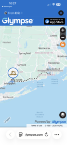 Near New Haven, Connecticut, Transporting Friendship 40 from San Diego to Newport, January 13, 2026 (Source: Glimpse)